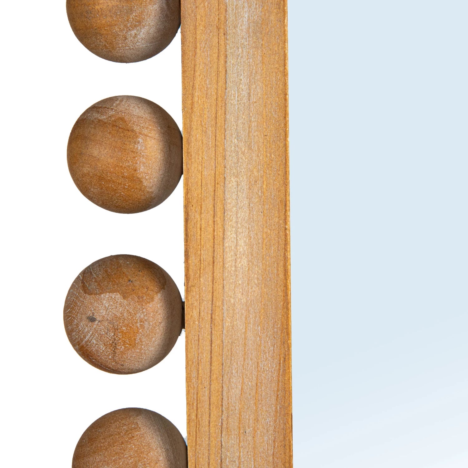 Wood Ball Framed Wall Mirror
