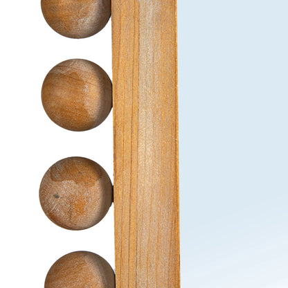 Wood Ball Framed Wall Mirror