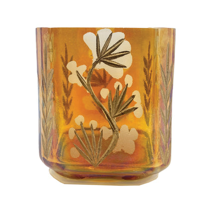 Etched Glass Votive Holder