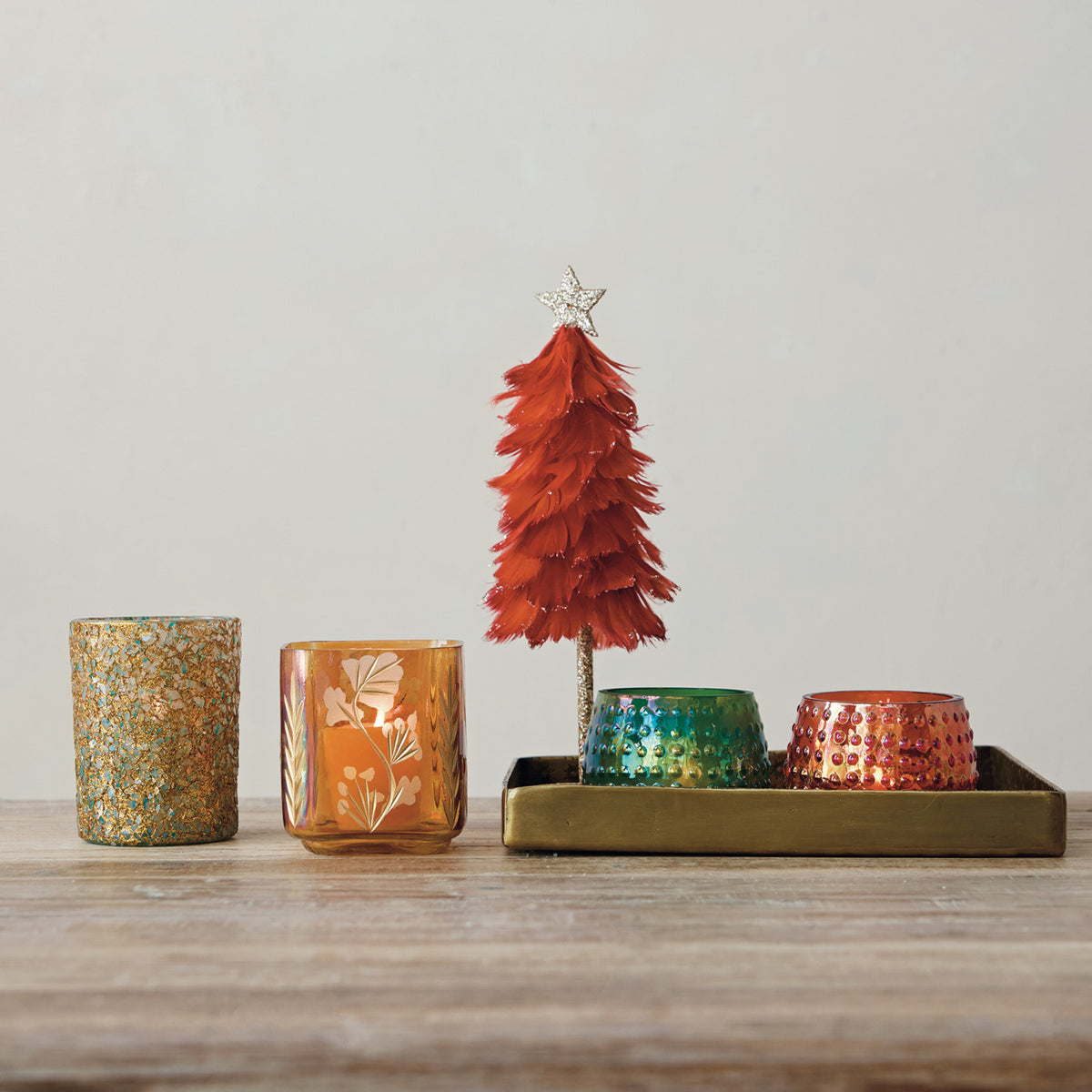 Etched Glass Votive Holder