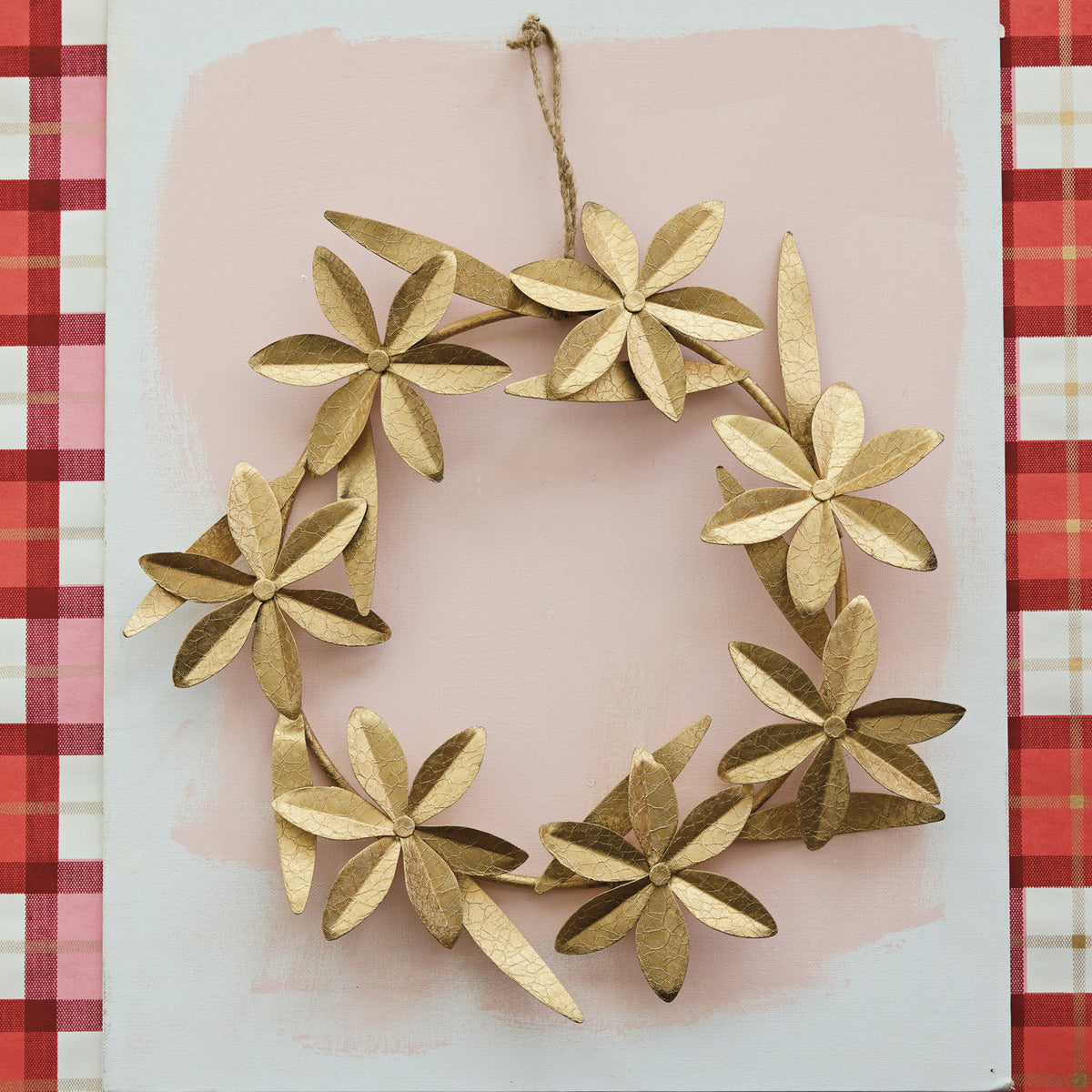 14" Metal Flower Wreath