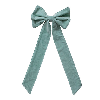 Velvet Clip-on Bow, Mint