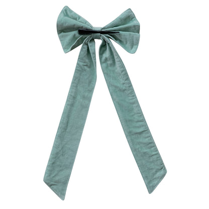 Velvet Clip-on Bow, Mint