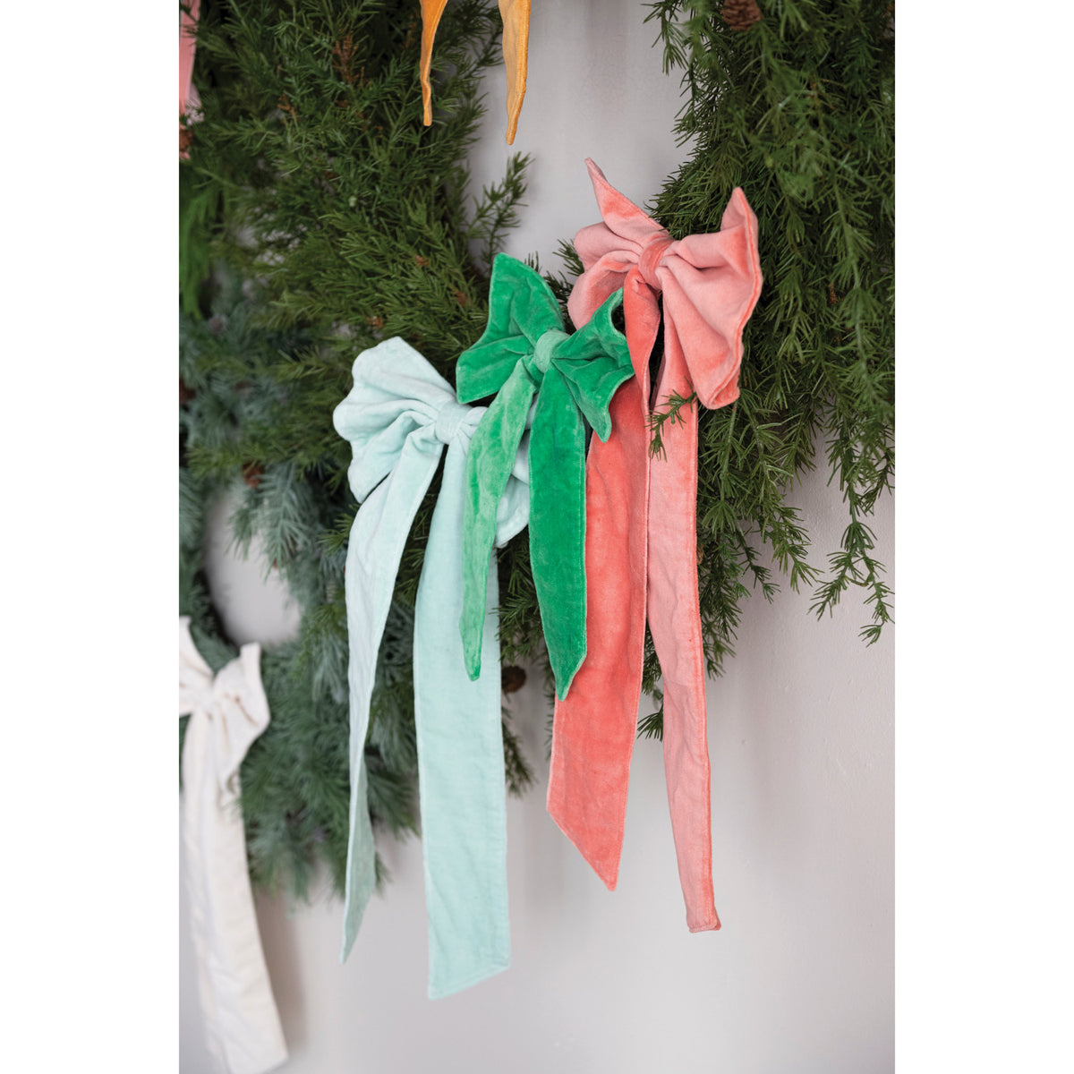 Velvet Clip-on Bow, Mint