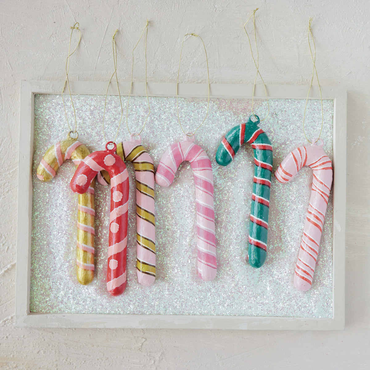 Paper Mache Candy Cane Ornaments